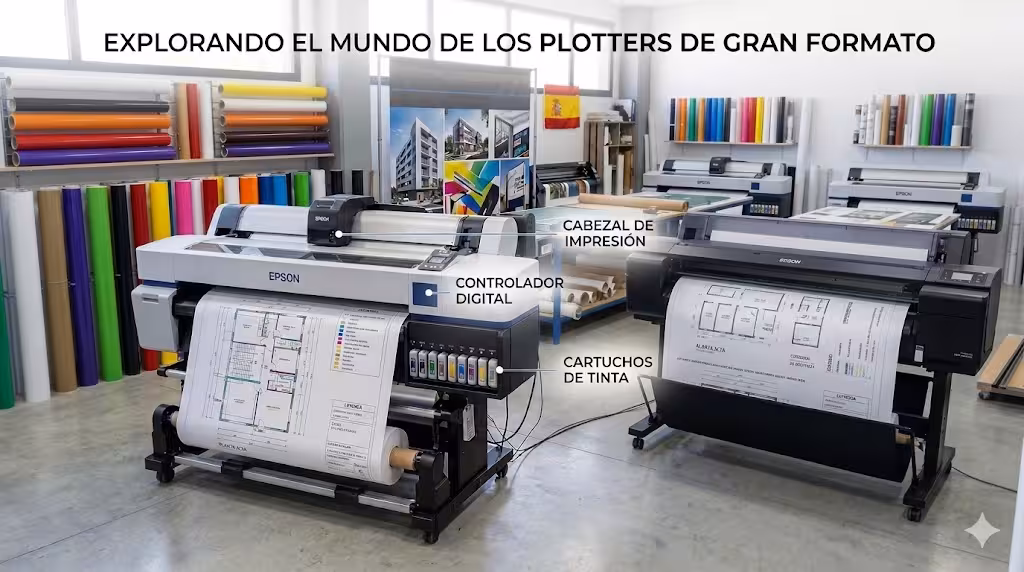 Plotter Técnico de Gran Formato con Planos de Arquitectura